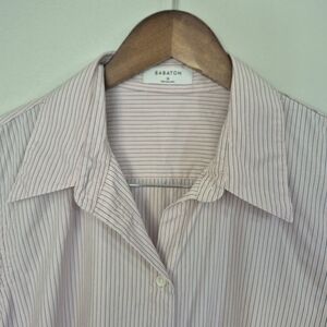 Babaton Aritzia Striped Poplin Business Casual Button Up Shirt Medium